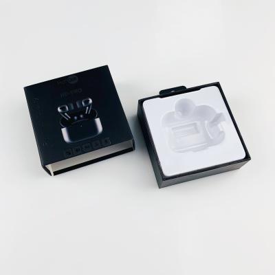 China ODM Bluetooth Earphone Box Embossing TWS Wireless Headset Pacakge Box With Hooks & Blister Tray For Airpods for sale