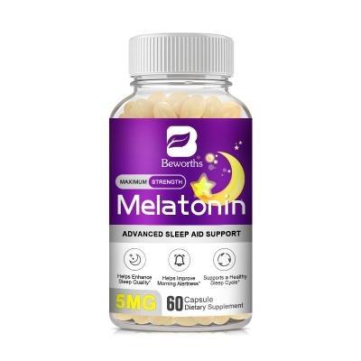 China Improve memory or sleep private label OEM 60pc Melatonin capsules sleep aid capsules with Melatonin capsule for sale