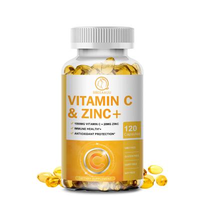 China immune & OEM 120pc Bioavailable Private Label Anti-Fatigue Capsule Supplement with Zinc Ascorbate and Non-GMO Vitamin C Zinc Oxide for sale