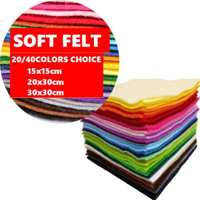 China Factory wholesale super soft acrylic anti static felt fabric 40 colors in stock for handmade art and craft for sale