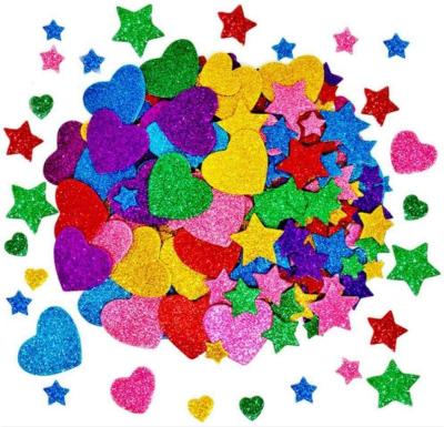 China Puzzle Glitter EVA Foam Stickers Self Adhesive Heart Shaped Sticker for Valentine's Day Crafts Decorations for sale