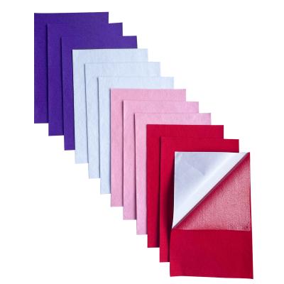 China Eco-friendly Self Adhesive Felt Sheet Fabrics 20*30cm Craft Felt 12 PCS Soft Felt Patchwork For Valentine And Wedding DIY Decoration for sale