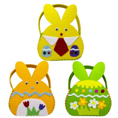 China 2022 Felt Cute DIY Newcomer Rabbit Easter Treat Bags Kits Easter Bunny Easter Bags For Kids Handmade DIY for sale