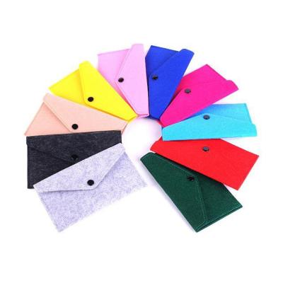 China China factory eco-friendly felt purse for mobile phone cell phone bag felt wallet printing logo for sale