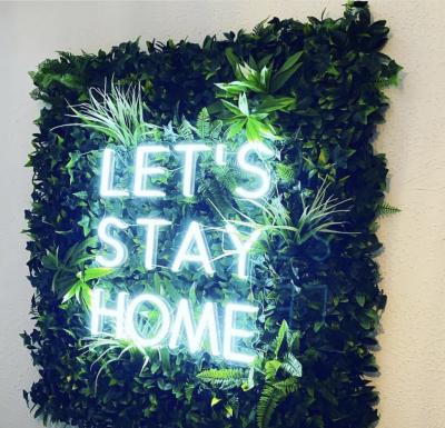 China Buildings Koncept Free Drop Shipping 50CM Wholesale New Arrival OEM Customs Lead Logo Slack Cable Let Us Stay Home Led Neon Sign for sale