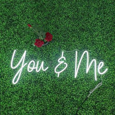 China Easy Installation Koncept Free Drop Shipping 50CM New Arrival Letters Light Words You&Me Electronic Led Love LED Decorative Neon Sign for sale