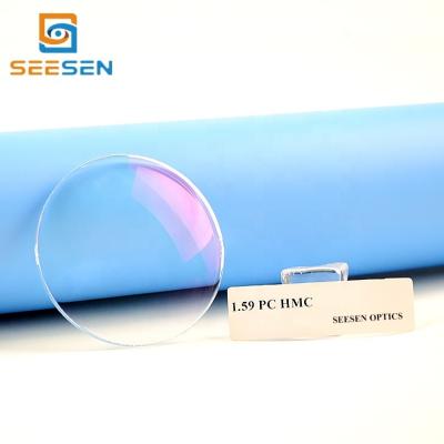 China 1.59 PC Single Vision Polycarbonate Optical Cylindrical Lens HMC AR Coating And Anti Resistant Goggles Lenses for sale