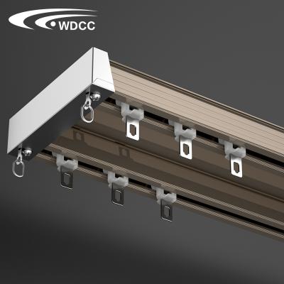 China Minimalist Modern Aluminum Double Curtain Track Ceiling Mounted Double Rails For Home Hotel for sale