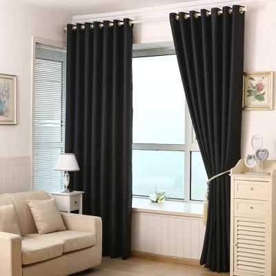 China Good Quality Cheap Blackout Blackout Curtains Grommet Top Thermal Insulated Black Curtains For Office Hotel for sale