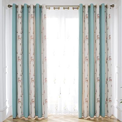 China Blackout Nrodic Style Jacquard Fabric Blackout Ready Made Soft Jacquard Curtains And Drapes For Home Hotel for sale