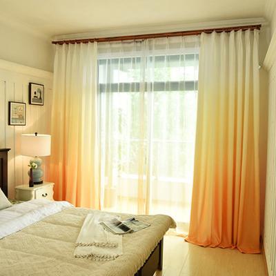 China Blackout Voile Curtain Blackout Gradient Color Windows Ready Made Printing Curtains For Home Decoration for sale