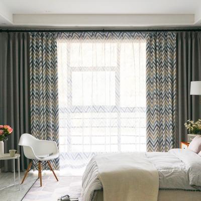 China Nordic Geometric Blackout Printing Blackout Drapes And Luxury Curtains For Living Room And Bedroom for sale