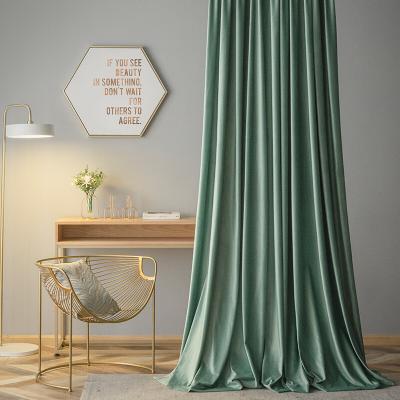 China Blackout Colors More Solid Polyester Living Room Window Luxury Blackout Velvet Ready Made Curtains for sale