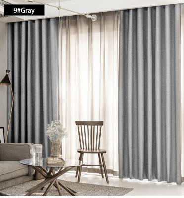 China Blackout Customized Blackout Style Blackout Curtain Fabric Solid Canvas High Shading Window Curtains for sale