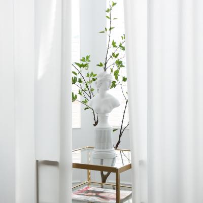 China White Sheer Voile Curtain On Sale Hot Blackout Solid Pure Sheer Curtains Fabric For Home Office Hotel for sale