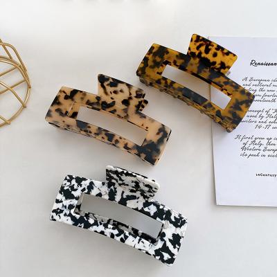 China Wholesale Hair Accessory 13cm Rectangle Large Hair Claw Clips Women Shapes Tortoiseshell Cellulose Acetate Hair Claw Clips For Accessories for sale