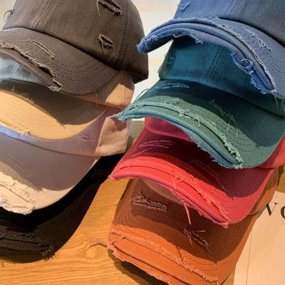 China Custom High Quality COMMON Logo Jean Hats Washed Distressed Cotton 6 Panel Make Old Baseball Caps for sale