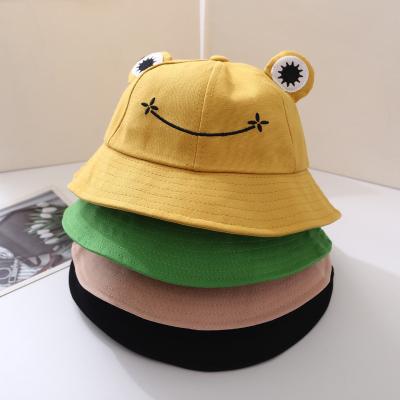 China Breathable Sunscreen Shade Fashion Frog Bucket Hat For Women Beach Fishing Hat Sunscreen Outdoor Rise Female Sun Hat for sale