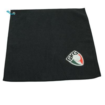 China New Modern Design Embroidered Logo Custom Microfiber Waffle Golf Towels With Grommet And Hook for sale