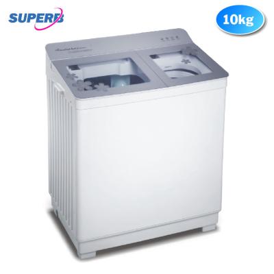 China 10kg glass door semi automatic top loading twin tub washing machine for sale