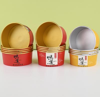 China Recyclable Food Grade Paper Customized Biodegradable Wrapping Paper Takeaway Soup Cup Cups With Lids for sale