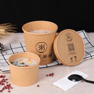 China Factory Sale Recyclable Paper Cup Soup Containers Chinese Restaurant Paper Packing Takeout Paper Bowl for sale