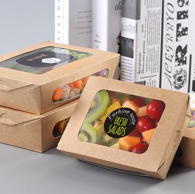 China High Popularity Wholesale Kraft Paper Lunch Boxes 1 Compartment 500ML Classic Containers Eco - Friendly for sale