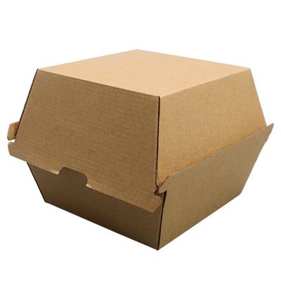 China HBH-5# 300 Pcs Hamburger Kraft Paper Baby Box Eco-friendly Kraft Paper Box for sale