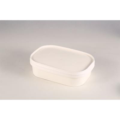 China Recyclable Custom Printing Takeout Food Rectangle Kraft Paper Square Bottom Salad Bowl Lunch Box With Lid for sale