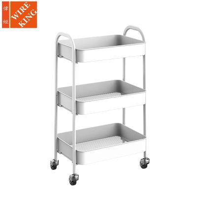 China CLASSIC No Screws To Install Fruit Vegetable Storage Racks Stainless Steel 3 Tier Multi-Layer Kitchen Storage Folding Shelf/Rack for sale