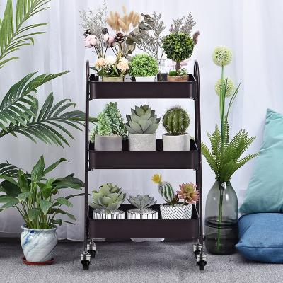 China CLASSIC Portable Household 3 Layer Folding Storage Rack Cart Cart Kitchen With Cutting Basket for sale