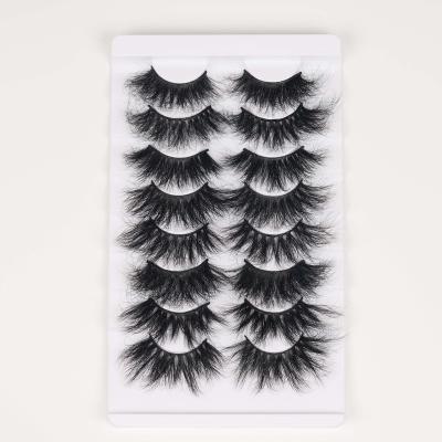 China Wholesale Thick Lashes Full Fluffy Strip Thick 25mm Mink Eyelash 3D Lashes Supplies Custom Seller Eyelash Packaging With Logo for sale