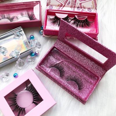 China Wholesale crisscross mink eyelash customized boxes 25mm with private label eyelash packaging box for sale