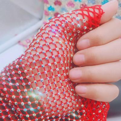 China China Wholesale Elastic Diamond Mesh Rhinestone Fabric Crystal Mesh for sale