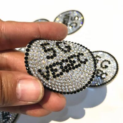 China Innovative Product 3D Sales 4.5cm Round Applique For Clothes Crystal Sequin Diamond Patch for sale