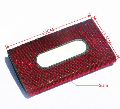 China Minimalist Hot Selling Car Tissue Box High Quality Diamond Tissue Sunshade Products Crystal Box for sale