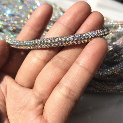 China New Arrival Luxury AB Tube Flatback Neon Rhinestone Belt 6mm Crystal Rhinestone for sale