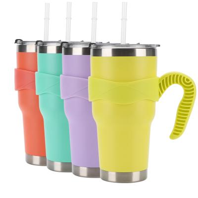 China Viable Popular 900ml/30oz Stainless Steel Vacuum Insulated Tumbler Travel Coffee Mug With Handle for sale