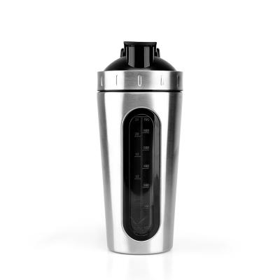 China Sustainable 700ml Stainless Steel And Plastic PP Flip Sports Water Bottle Metal Thermos Viewable Flask for sale