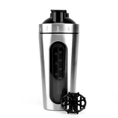 China 700ml 304 Stainless Steel Viable Vacuum Shaker Bottle Sports Water Bottle Metal Thermos Flasks Viewable for sale