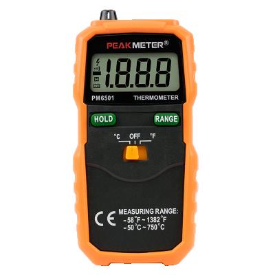 China Peakmeter PM6501 Mini Probe k-type Industry Digital Water Temperature Thermometer Temperature Meter with 126*62*25mm Data Plug/Log for sale