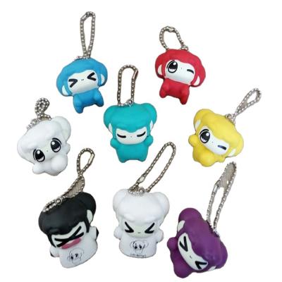 China Plastic Anime Figure Cartoon Toy Custom 8PCS/SET PVC Key Chain Doll for sale