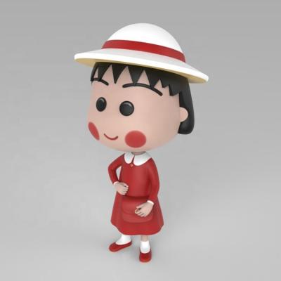 China Plastic Cartoon Toy OEM/ODM Cartoon Toys Mini 3D Chi-Bi Maruko Model Figure Dolls for sale