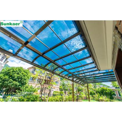 China Best choice anti uv/rust/rain/snow/wind waterproofing terrace sunshade high load snow polycarbonate cover roof for sale