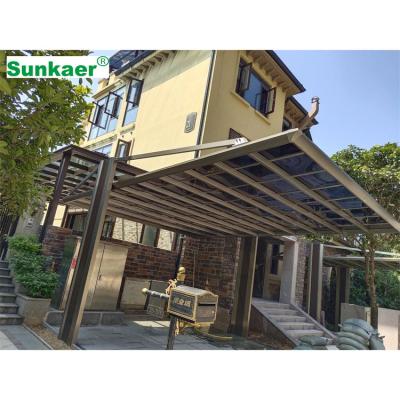 China Shade From Rain/Sun/Snow Modern Design High Quality Car Shed Parking Canopy Polycarbonate Metal Frames Aluminum Carport for sale