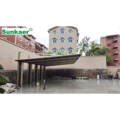 China Shading Resistant Rain/Sun/Snow/Snow Car Garage Shelter Hot Selling Aluminum Parking Lot With Polycarbonate Sheet Roof for sale