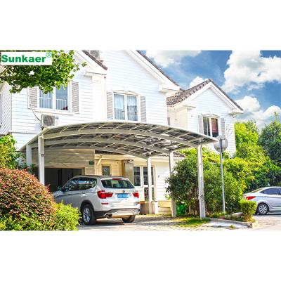 China Factory Price Anti Rain/Sun/Rust Metal Garage Car Tent Polycarbonate Parking Awning Aluminum Shading Snow Factory Price for sale