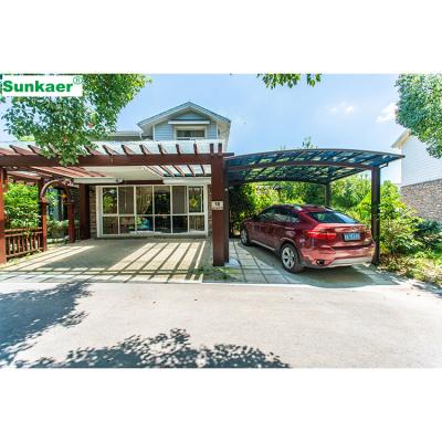 China Shade of Rain/Sun/Snow Polycarbonate Sun Shelter Garage Tent Car Port Garages Aluminum Canopies Outdoor Parking Lot for sale