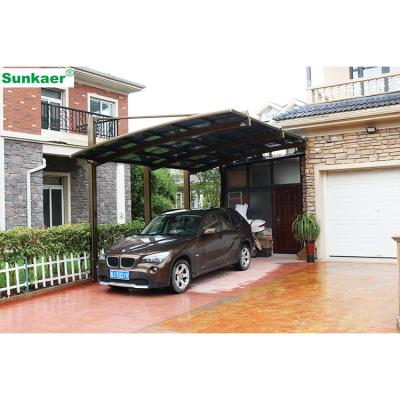 China Aluminum Rain/Sun/Snow Polycarbonate Sun Shade Shed Shelter Garage Tent Outdoor Car Parking Shed 20x20 Parking Lot for sale