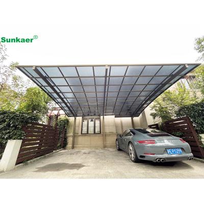 China Shading Aluminum Awning Rain/Sun/Polycarbonate Car Snow Parking Lot Shed Car Garage Port 10x20 Parking Lot for sale